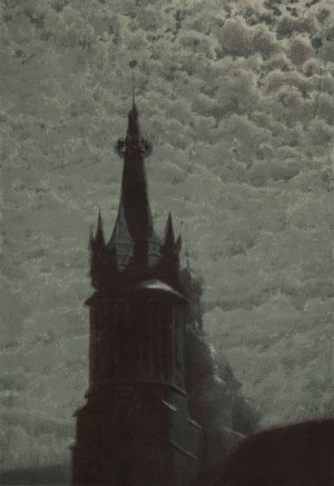 Tower of St. Mary's Church by Jozef Rapacki Oil Painting