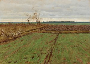 Winter landscape by Jozef Rapacki Oil Painting