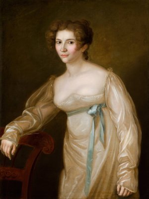 Portrait of Apolonia Kaminska nee Sokolowska by Jozef Rejchan Oil Painting