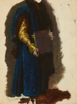 Jasko of Teczyn's Garment. Study to the Painting 'The Oath of Queen Jadwiga' by Jozef Simmler Oil Painting