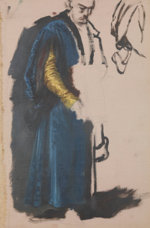 Jasko of Tenczyn. Study to the Painting 'The Oath of Queen Jadwiga' by Jozef Simmler Oil Painting