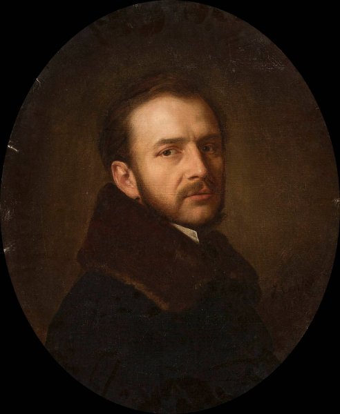 Portrait of a man by Jozef Simmler - Hand-Painted Oil Painting Reproduction