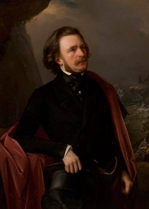 Portrait of doctor Teodor Teutold-Tripplin, traveller by Jozef Simmler Oil Painting