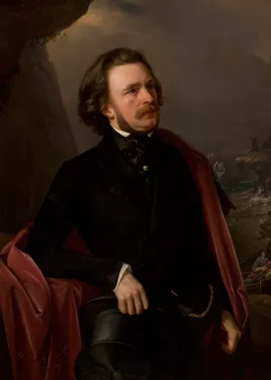 Portrait of doctor Teodor Teutold-Tripplin, traveller by Jozef Simmler Oil Painting