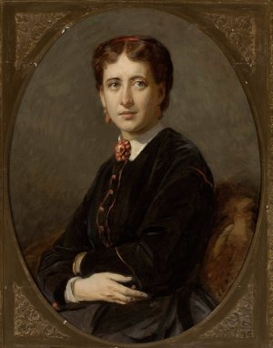 Portrait of Emilia Mielzynska nee Bninska by Jozef Simmler Oil Painting