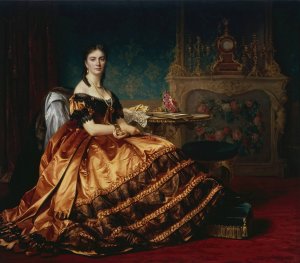 Portrait of Emilia Wlodkowska by Jozef Simmler Oil Painting