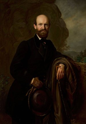 Portrait of Jan Reszke by Jozef Simmler Oil Painting