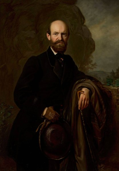 Portrait of Jan Reszke  by Jozef Simmler - Hand-Painted Oil Painting Reproduction