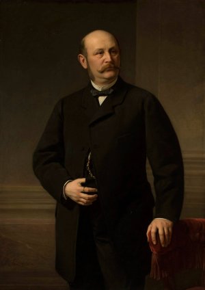 Portrait of Maurycy Brauman by Jozef Simmler Oil Painting