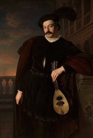 Portrait of Wilhelm Troszel by Jozef Simmler Oil Painting
