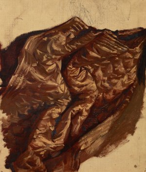 Study of a Brocade Hanging by Jozef Simmler Oil Painting