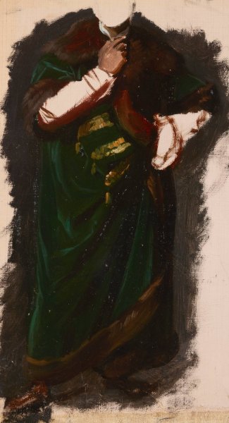 Study of Wladyslaw Jagiello's Garment to the Painting 'The Oath of Queen Jadwiga' by Jozef Simmler - Hand-Painted Oil Painting Reproduction