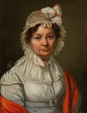 Portrait of a woman in a red scarf by Jozef Sonntag Oil Painting