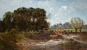 Cattle on the Pasture by Jozef Szermentowski Oil Painting