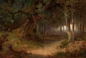 Forest edge by Jozef Szermentowski Oil Painting