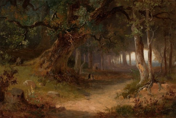 Forest edge  by Jozef Szermentowski - Hand-Painted Oil Painting Reproduction