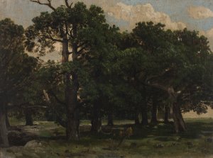 Pines by Jozef Szermentowski Oil Painting