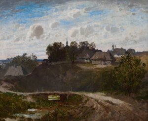 Polish Village Oil painting by Jozef Szermentowski