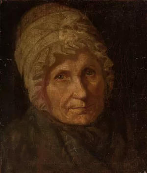 Portrait of a woman in a cap Oil painting by Jozef Tadeusz Polkowski