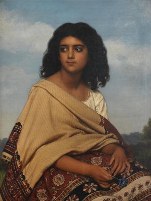 Moza, the Gypsy woman by Jozef Van Lerius Oil Painting