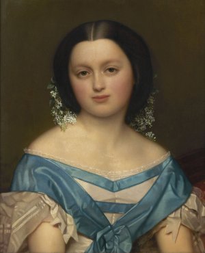 Portrait of Henriette Mayer van den Bergh by Jozef Van Lerius Oil Painting