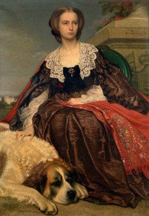 Princess Herminie de Looz et Corswarem by Jozef Van Lerius Oil Painting