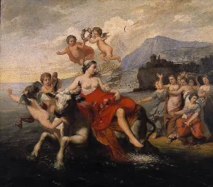 The Rape of Europe by Jozef Van Lerius Oil Painting