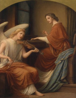 Hl Caecilia by Jozsef Dragan Oil Painting