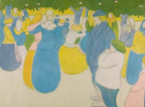 Festival in Bretagne by Jozsef Rippl-Ronai Oil Painting