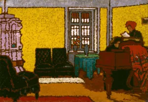 Interior by Jozsef Rippl-Ronai Oil Painting