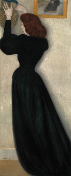 Slender Woman with Vase by Jozsef Rippl-Ronai Oil Painting