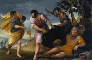 The Drunkenness Of Noah by Juan Antonio De Frias Y Escalante Oil Painting