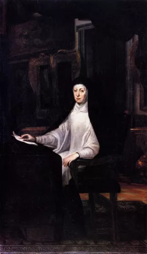Portrait of Queen Mariana de Austria by Juan Carreno De Miranda - Oil Painting Reproduction