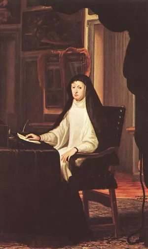 Queen Mariana de Austria as a Widow by Juan Carreno De Miranda - Oil Painting Reproduction