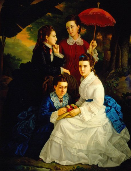 Main Product Photo of Portrait of the Daughters of Manuel Cordero  Painting by Juan Cordero