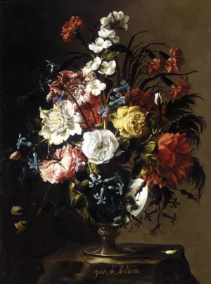 Vase of Flower by Juan De Arellano Oil Painting