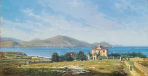 View of El Abra, Bilbao, from Algorta by Juan De Barroeta Oil Painting