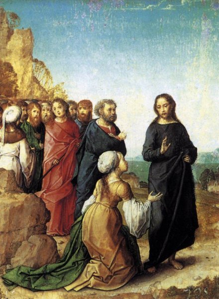 Christ and the Canaanite Woman by Juan De Flandes - Hand-Painted Oil Painting Reproduction