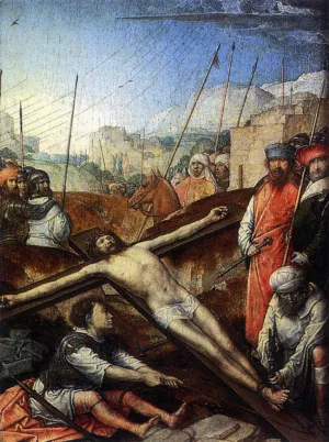 Christ Nailed to the Cross by Juan De Flandes Oil Painting