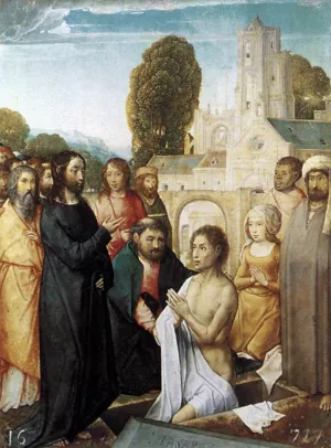 Resurrection of Lazarus by Juan De Flandes Oil Painting