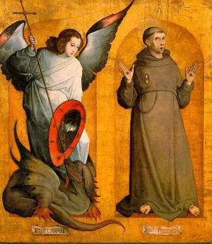 Saints Michael and Francis painting by Juan De Flandes