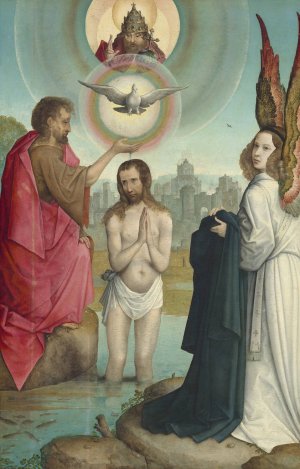The Baptism of Christ by Juan De Flandes Oil Painting