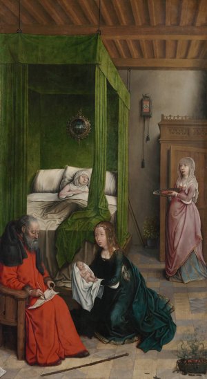 The Birth and Naming of John the Baptist by Juan De Flandes Oil Painting