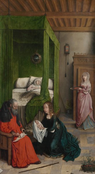 The Birth and Naming of John the Baptist  by Juan De Flandes - Hand-Painted Oil Painting Reproduction