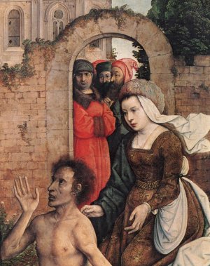 The Raising of Lazarus Detail by Juan De Flandes Oil Painting