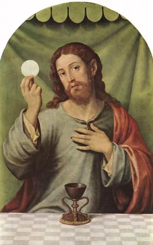Christ with the Chalice by Juan De Juanes Oil Painting