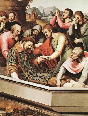 The Entombment of St Stephen Martyr painting by Juan De Juanes
