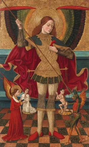 Saint Michael Weighing Souls by Juan De La Abadia Oil Painting