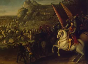 Battle by Juan De La Corte Oil Painting