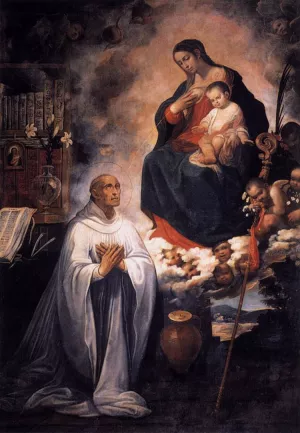 Vision of St Bernard by Juan De Las Roelas - Oil Painting Reproduction